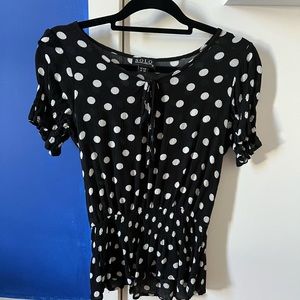 Black and white polka dot summer top